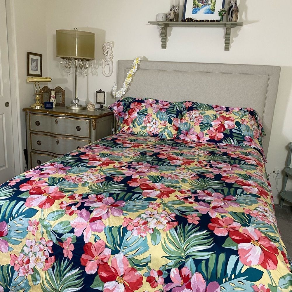 Floral Tropical Duvet King set tropical floral